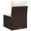 Afuera Living Contemporary Synthetic Poly Rattan Garden Sofa in Brown