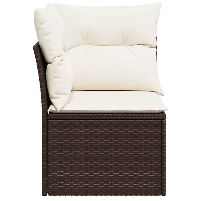 Afuera Living Contemporary Rattan Garden Sofa in Brown And Cream