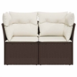 Afuera Living Medium Poly Rattan Garden Sofa With Adjustable Feet in Brown