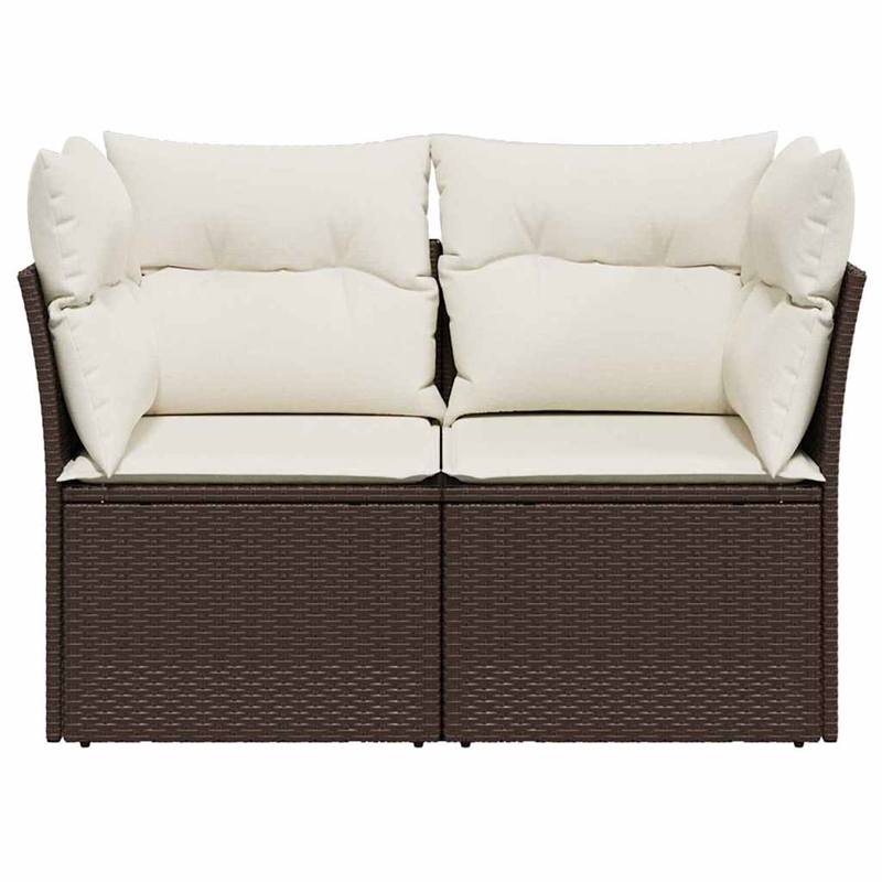 Afuera Living Medium Poly Rattan Garden Sofa With Adjustable Feet in Brown