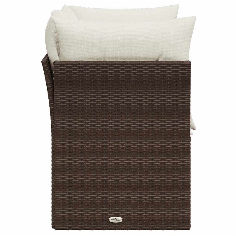 Afuera Living Medium Poly Rattan Garden Sofa With Adjustable Feet in Brown