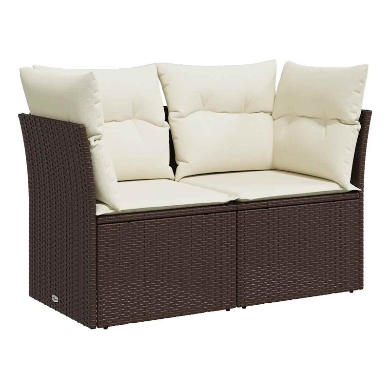 Afuera Living Medium Poly Rattan Garden Sofa With Adjustable Feet in Brown