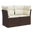 Afuera Living Medium Poly Rattan Garden Sofa With Adjustable Feet in Brown