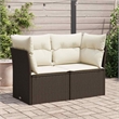 Afuera Living Medium Poly Rattan Garden Sofa With Adjustable Feet in Brown