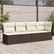 Afuera Living Contemporary Rattan Garden Sofa in Brown And Cream