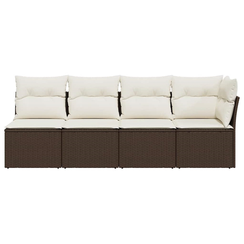 Afuera Living Contemporary Rattan Garden Sofa in Brown And Cream