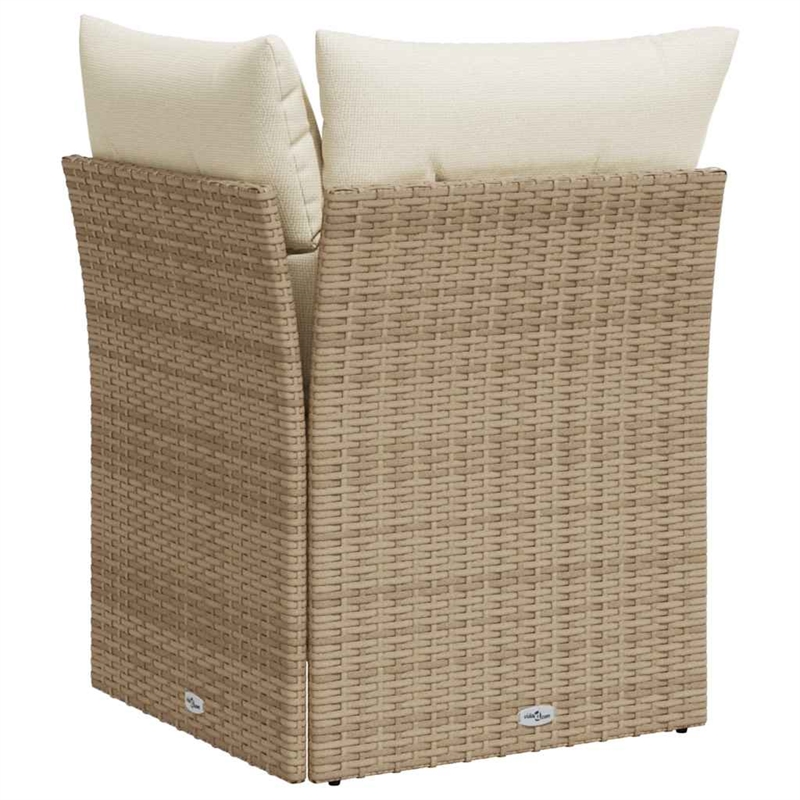 Afuera Living Single PE Rattan Garden Sofa With Adjustable Feet in Beige