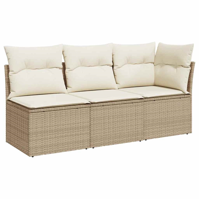 Afuera Living 3-Seater PE Rattan Modular Garden Sofa in Beige