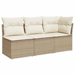 Afuera Living 3-Seater PE Rattan Modular Garden Sofa in Beige