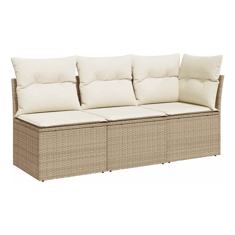 Afuera Living 3-Seater PE Rattan Modular Garden Sofa in Beige
