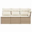 Afuera Living 3-Seater PE Rattan Modular Garden Sofa in Beige