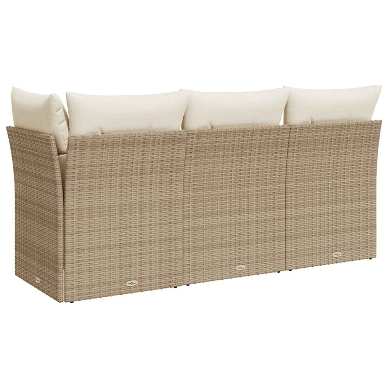 Afuera Living 3-Seater PE Rattan Modular Garden Sofa in Beige