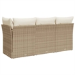 Afuera Living 3-Seater PE Rattan Modular Garden Sofa in Beige