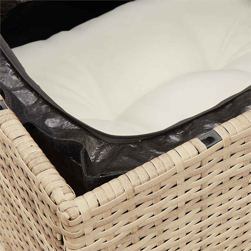 Afuera Living 3-Seater PE Rattan Modular Garden Sofa in Beige