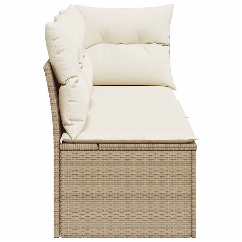 Afuera Living 3-Seater PE Rattan Modular Garden Sofa in Beige