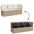 Afuera Living 3-Seater PE Rattan Modular Garden Sofa in Beige