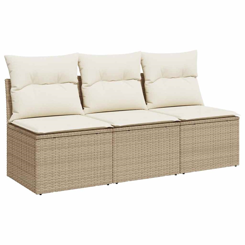 Afuera Living 3-Seater PE Rattan Modular Garden Sofa in Beige