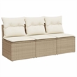 Afuera Living 3-Seater PE Rattan Modular Garden Sofa in Beige