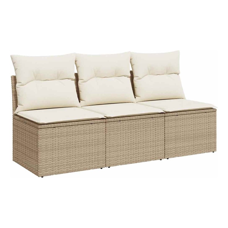 Afuera Living 3-Seater PE Rattan Modular Garden Sofa in Beige