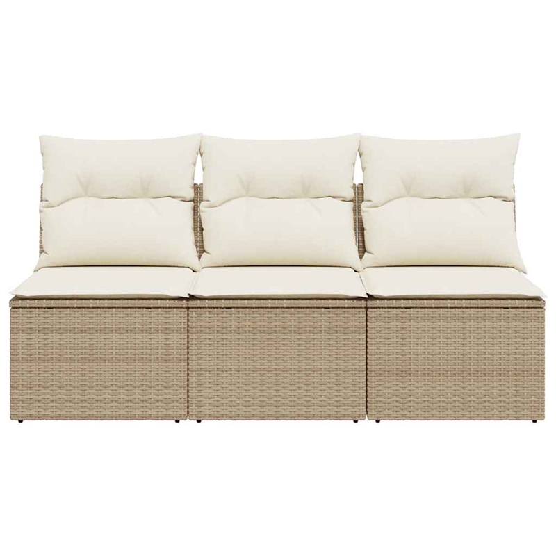 Afuera Living 3-Seater PE Rattan Modular Garden Sofa in Beige