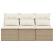 Afuera Living 3-Seater PE Rattan Modular Garden Sofa in Beige