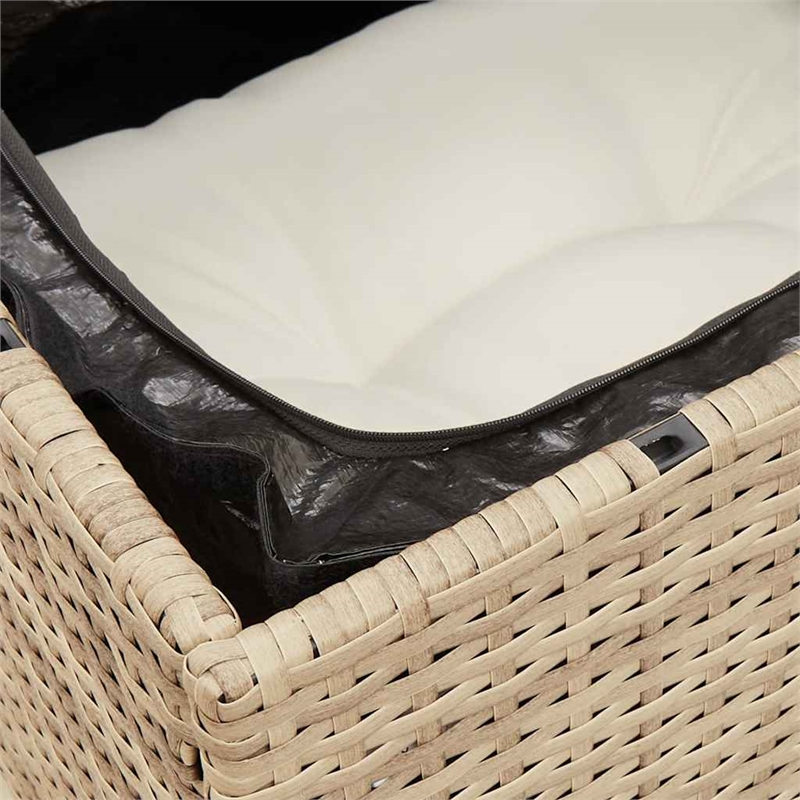 Afuera Living 3-Seater PE Rattan Modular Garden Sofa in Beige