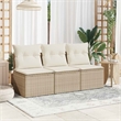 Afuera Living 3-Seater PE Rattan Modular Garden Sofa in Beige