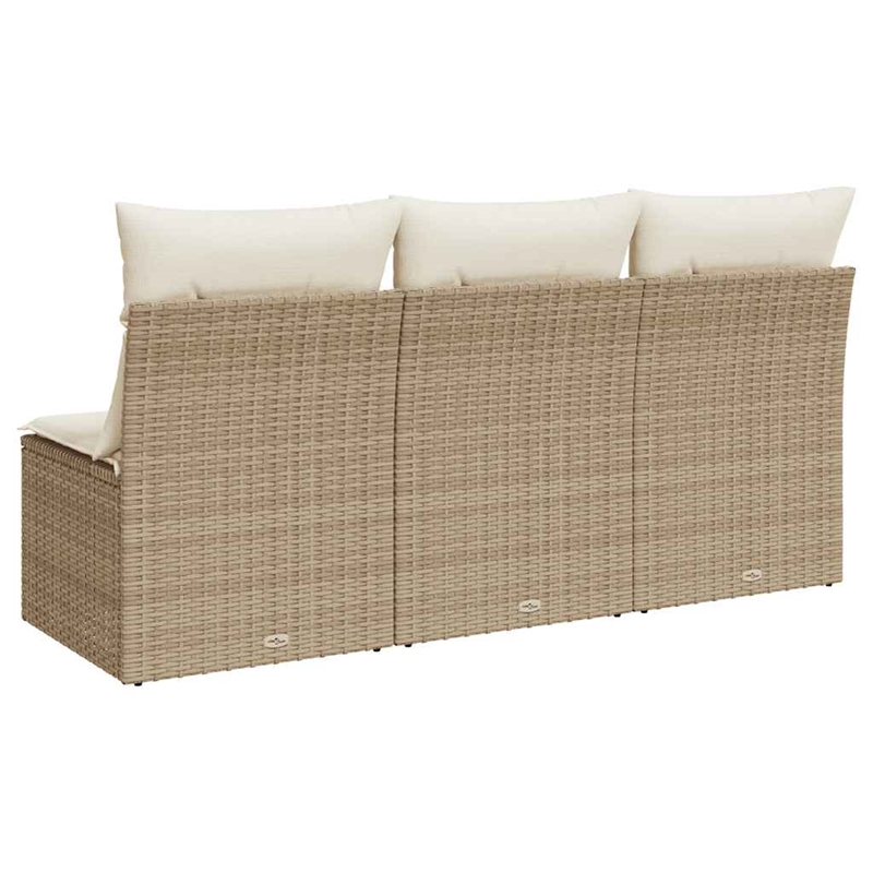 Afuera Living 3-Seater PE Rattan Modular Garden Sofa in Beige
