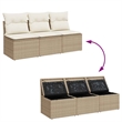Afuera Living 3-Seater PE Rattan Modular Garden Sofa in Beige
