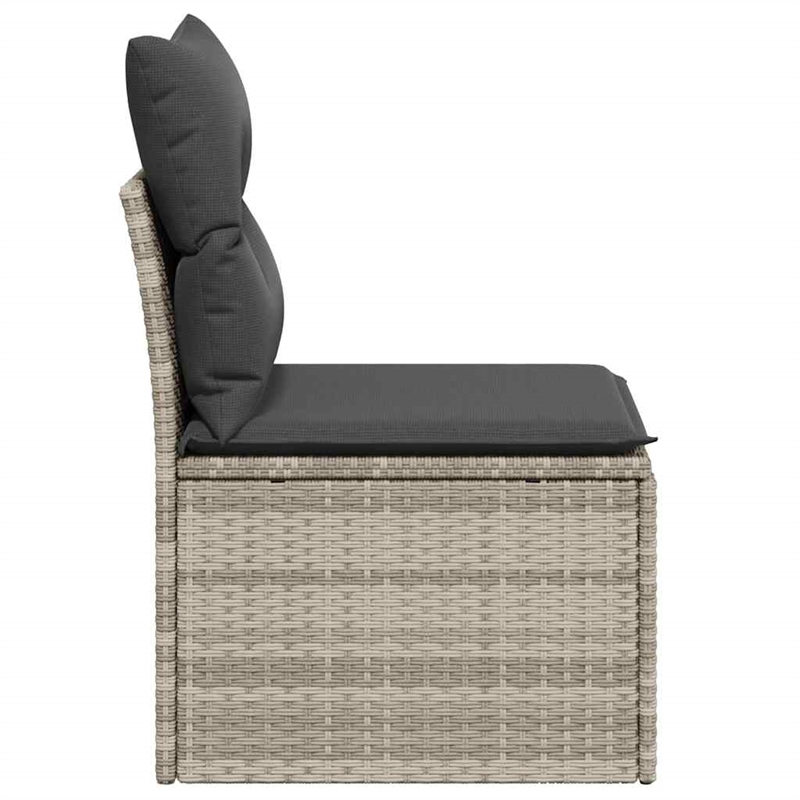 Afuera Living Poly Rattan And Powder-Coated Steel Garden Sofa in Light Gray