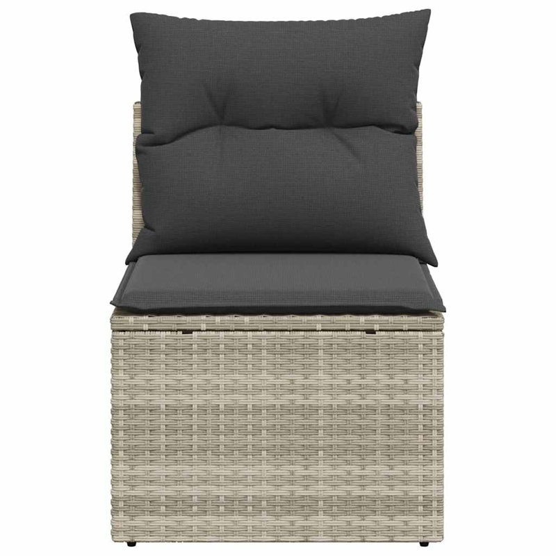 Afuera Living Poly Rattan And Powder-Coated Steel Garden Sofa in Light Gray