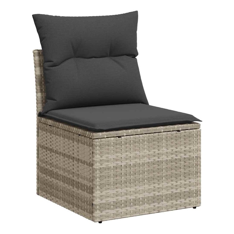 Afuera Living Poly Rattan And Powder-Coated Steel Garden Sofa in Light Gray