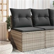 Afuera Living Poly Rattan And Powder-Coated Steel Garden Sofa in Light Gray