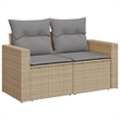 Afuera Living 2-Seater PE Rattan Modular Garden Sofa in Beige
