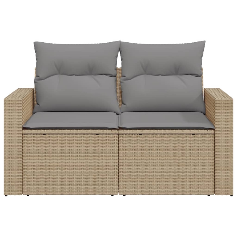 Afuera Living 2-Seater PE Rattan Modular Garden Sofa in Beige