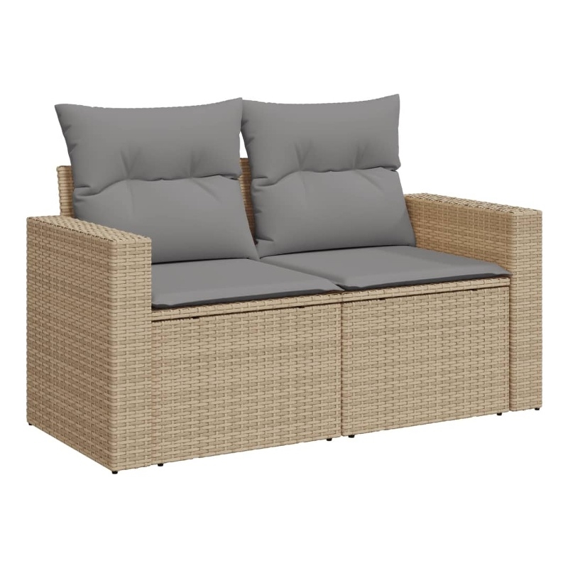 Afuera Living 2-Seater PE Rattan Modular Garden Sofa in Beige