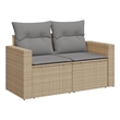 Afuera Living 2-Seater PE Rattan Modular Garden Sofa in Beige