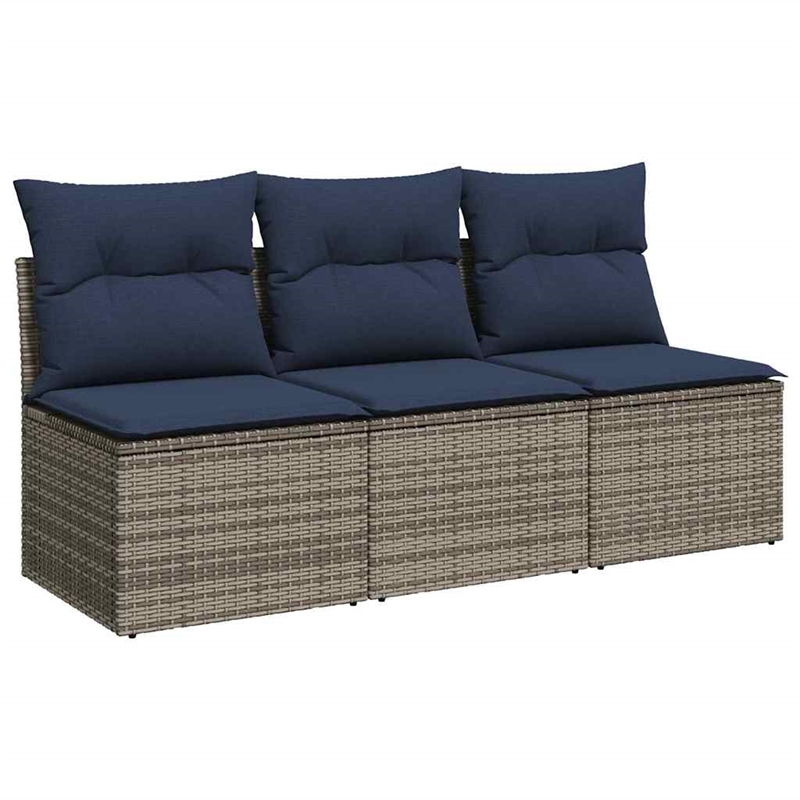 Afuera Living Contemporary Durable Poly Rattan Garden Sofa in Gray