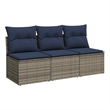 Afuera Living Contemporary Durable Poly Rattan Garden Sofa in Gray