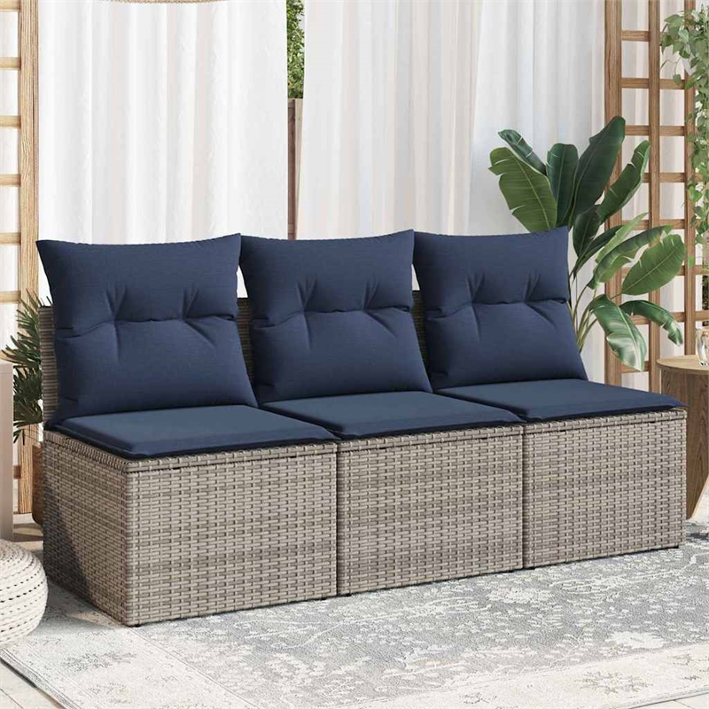 Afuera Living Contemporary Durable Poly Rattan Garden Sofa in Gray