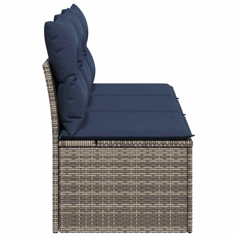 Afuera Living Contemporary Durable Poly Rattan Garden Sofa in Gray
