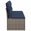 Afuera Living Contemporary Durable Poly Rattan Garden Sofa in Gray
