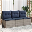 Afuera Living Contemporary Durable Poly Rattan Garden Sofa in Gray