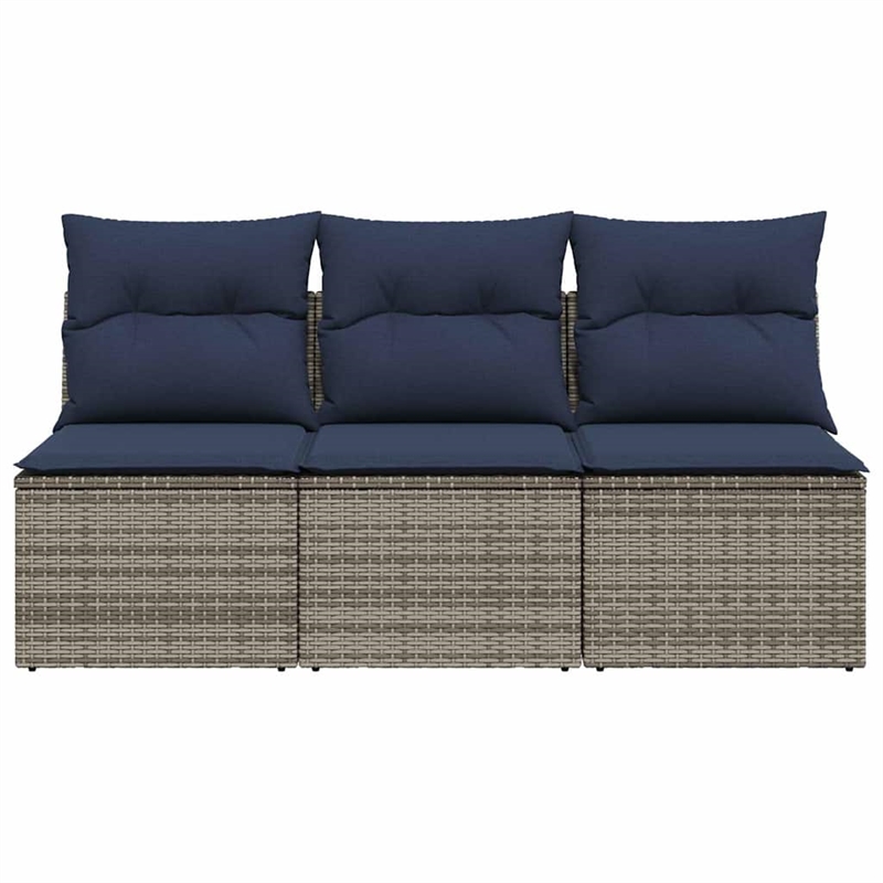 Afuera Living Contemporary Durable Poly Rattan Garden Sofa in Gray