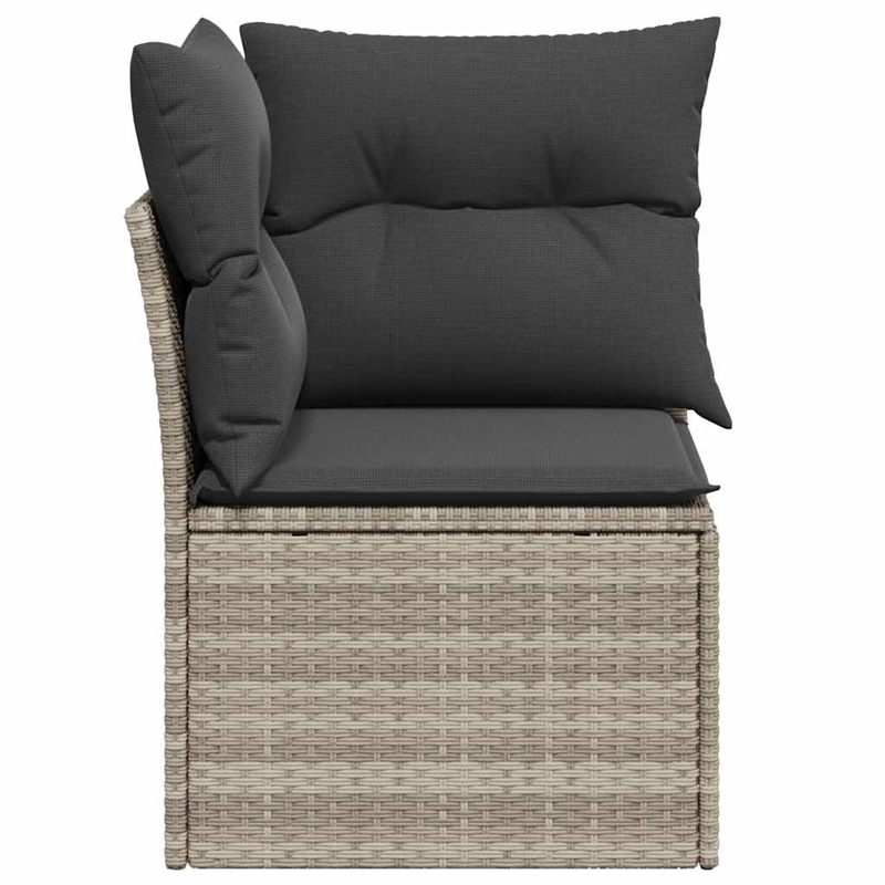 Afuera Living Rattan & Powder-Coated Steel & Polyester Garden Sofa in Light Gray