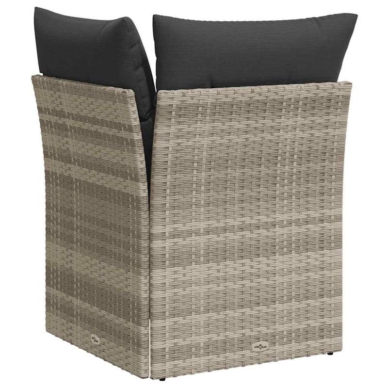 Afuera Living Rattan & Powder-Coated Steel & Polyester Garden Sofa in Light Gray
