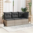 Afuera Living Rattan & Powder-Coated Steel & Polyester Garden Sofa in Light Gray