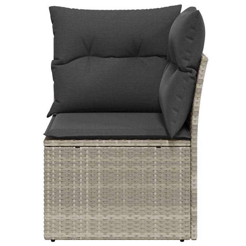 Afuera Living Rattan & Powder-Coated Steel & Polyester Garden Sofa in Light Gray