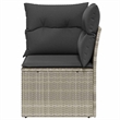 Afuera Living Rattan & Powder-Coated Steel & Polyester Garden Sofa in Light Gray