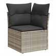 Afuera Living Rattan & Powder-Coated Steel & Polyester Garden Sofa in Light Gray